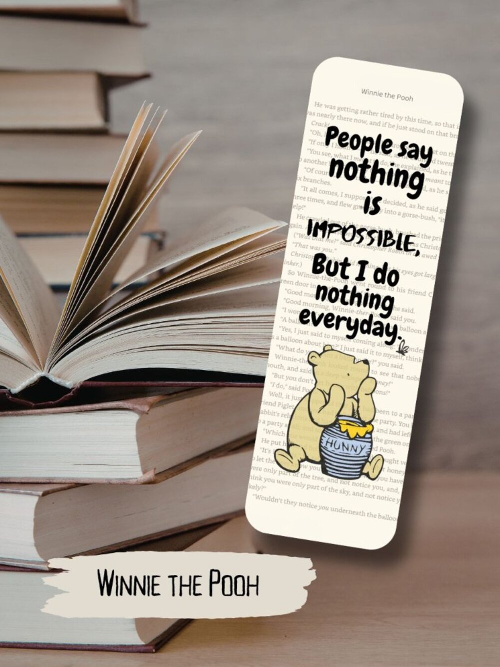 Winnie the Pooh  Bookish Book Page Bookmark